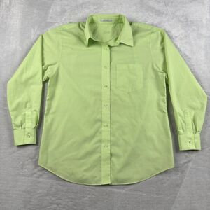 Foxcroft Womens Dress Shirt Green Long Sleeve Wrinkle Free Button Down SZ 12
